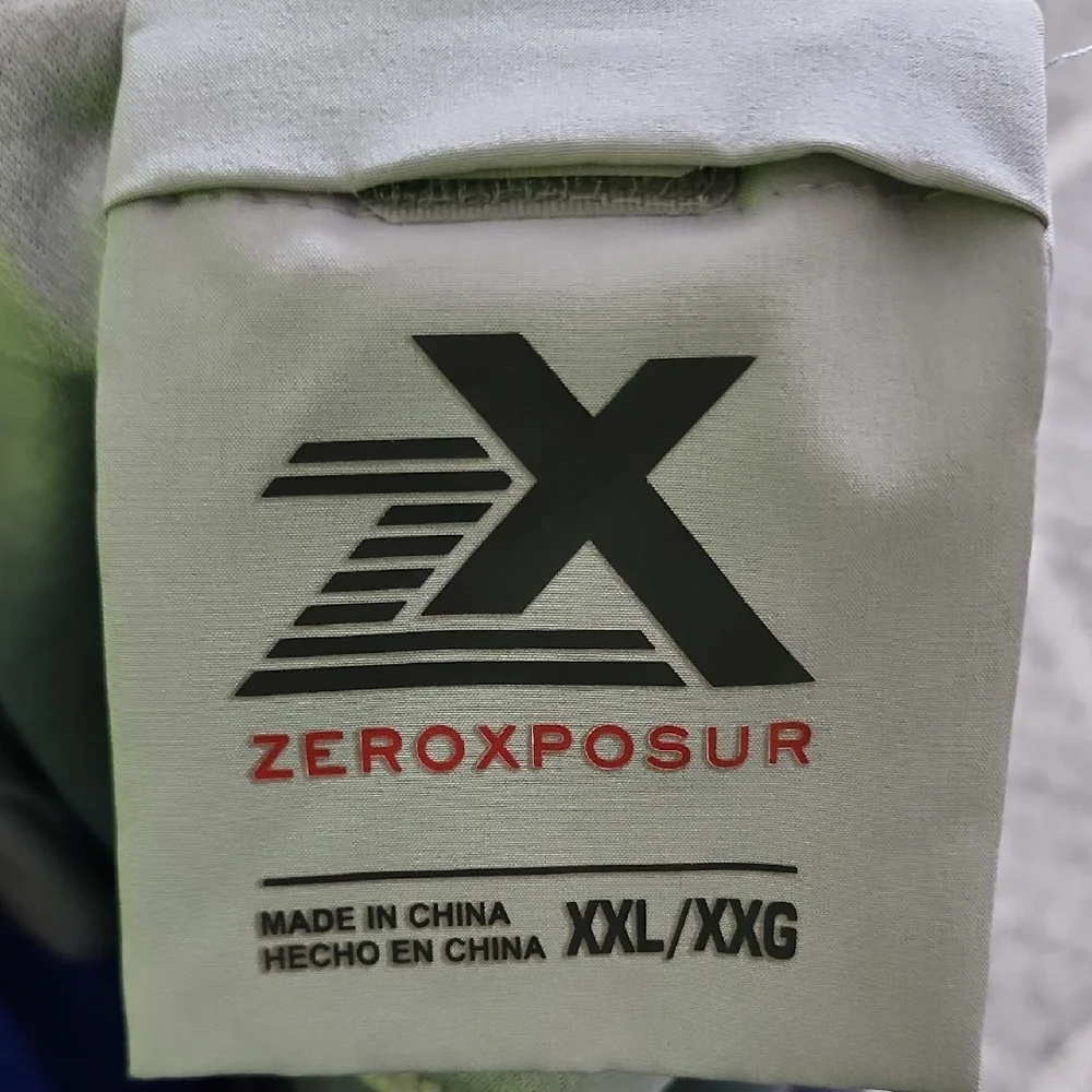 ZeroXposur Green and Blue Swim Trunks with Quick-Dry Fabric - Picture 4 of 5